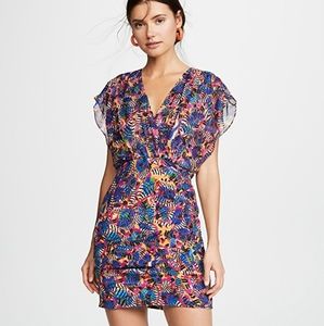 Saloni Brooke Silk Tropical Mini Dress 